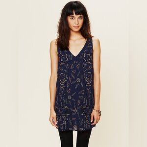 Free people secret garden beaded mini dress